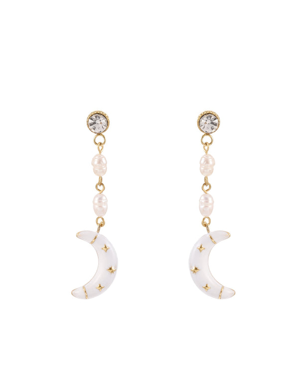 White moon earring