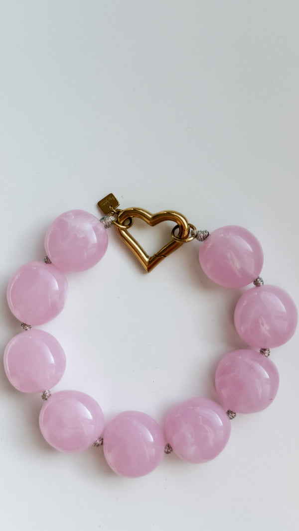 Big pearl bracelet pink