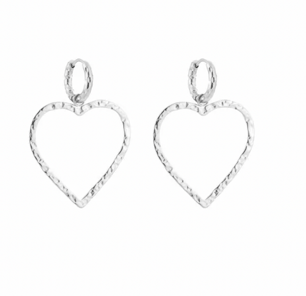 Big heart earring silver