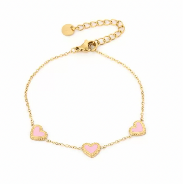 Pink heart bracelet